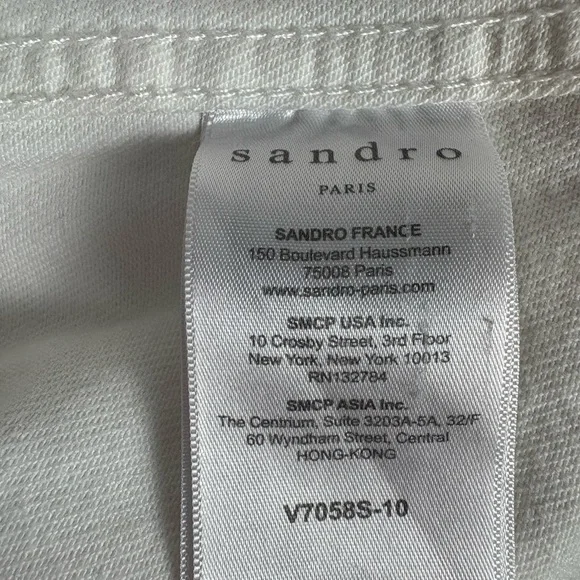 Sandro Paris white denim jacket size M - Picture 10 of 10